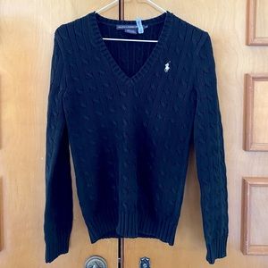 Black Ralph Lauren Sport Cable-knit Sweater